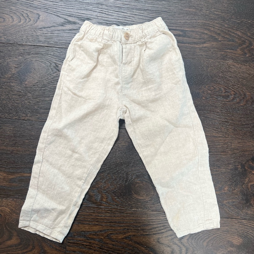 Zara Kids Tan Linen Pants